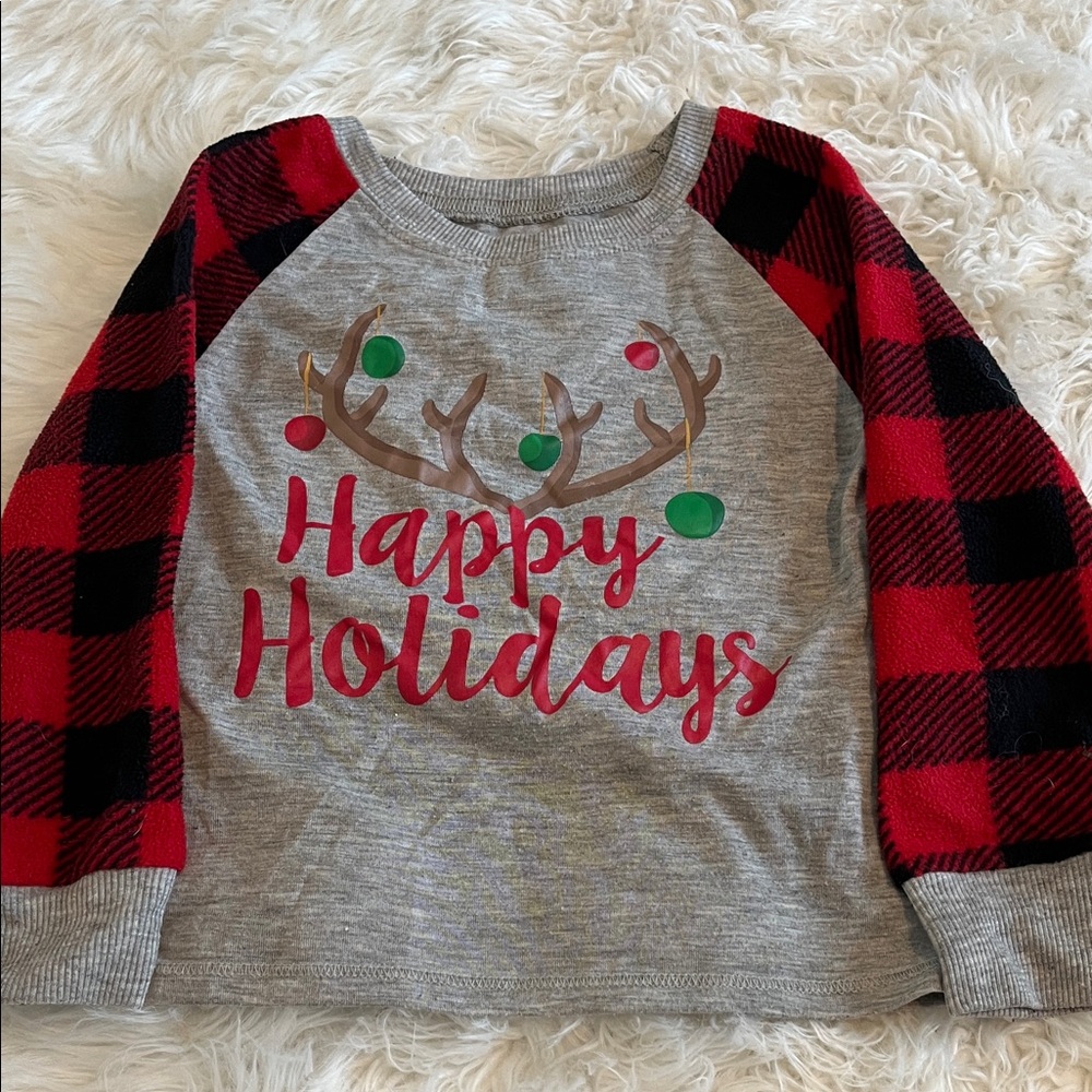 Gray and Red Holiday Sweater